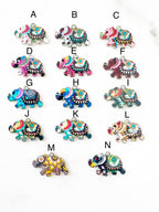 Base Metal Colorful Detailed Elephant Charm Silver Plated Enamel