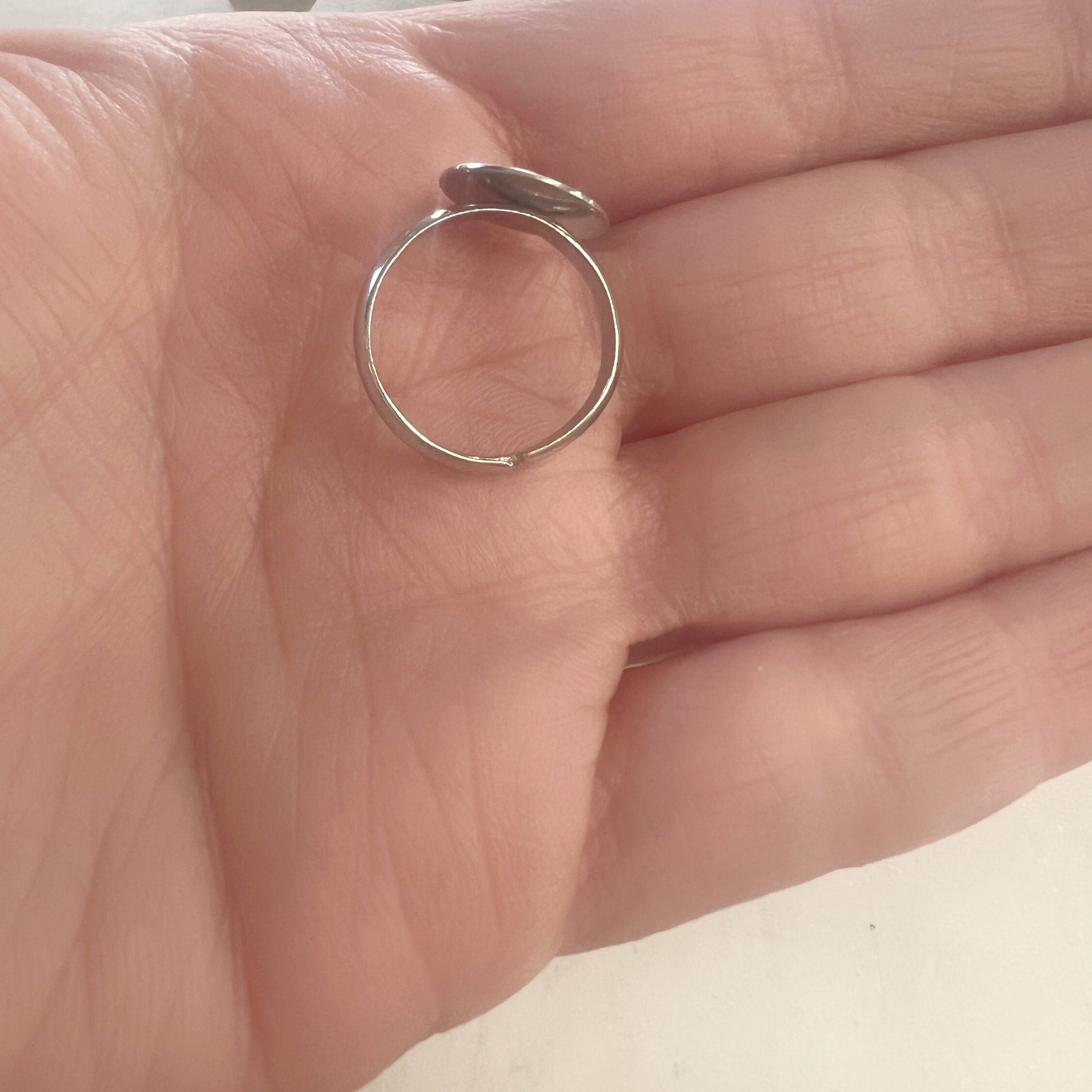 Base Metal Adjustable Glue on Ring Base Nickel Silver Cabochon (5pc)