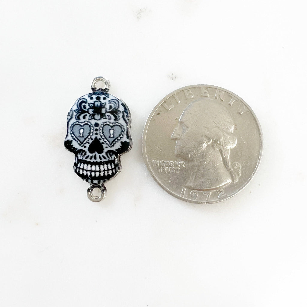 Base Metal Colorful Detailed Day of the Dead Skull Connector Link