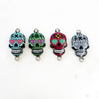 Base Metal Colorful Detailed Day of the Dead Skull Connector Link