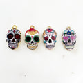 Gold Plated Beautiful Colorful Detailed Day of the Dead 1 Loop