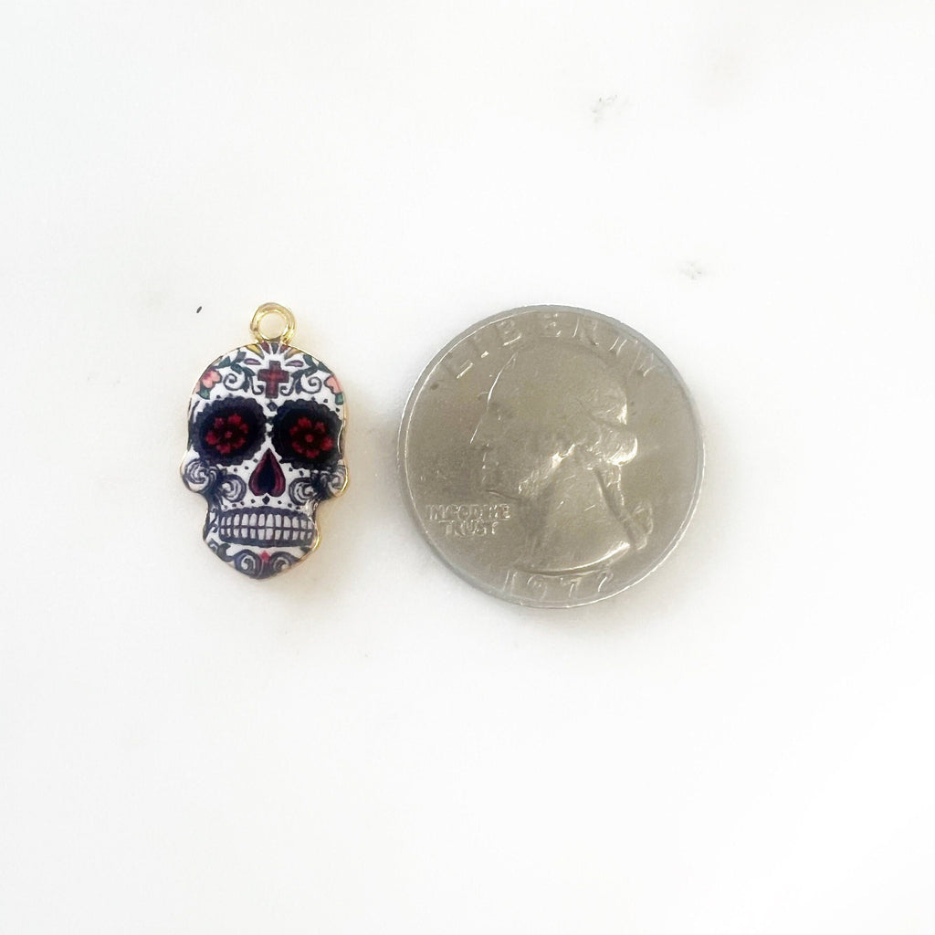 Gold Plated Beautiful Colorful Detailed Day of the Dead 1 Loop