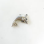 Sterling Silver Detailed Swimming Dolphin Jumping Charm Ocean Inspired