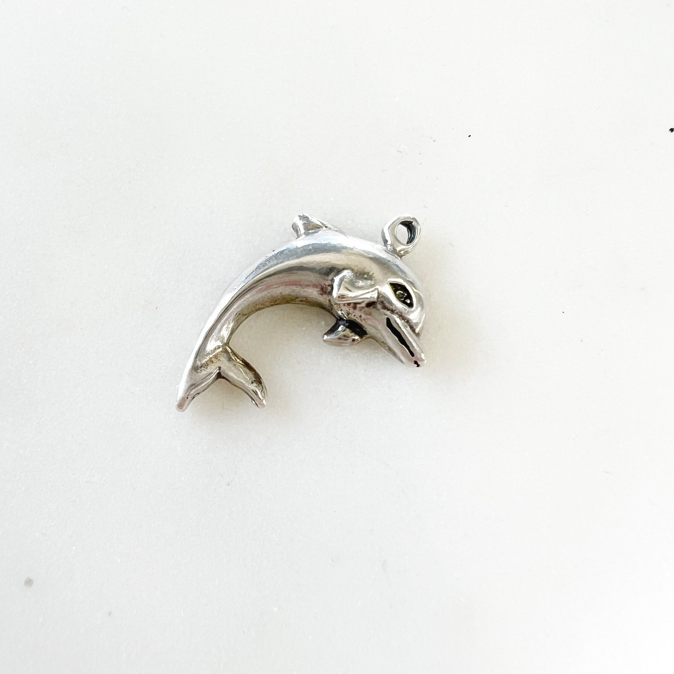Sterling Silver Detailed Swimming Dolphin Jumping Charm Ocean Inspired
