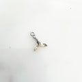 Sterling Silver Tiny Whale Tail Charm Ocean Inspired Beach Pendant