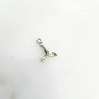 Sterling Silver Tiny Whale Tail Charm Ocean Inspired Beach Pendant – Antique Silver