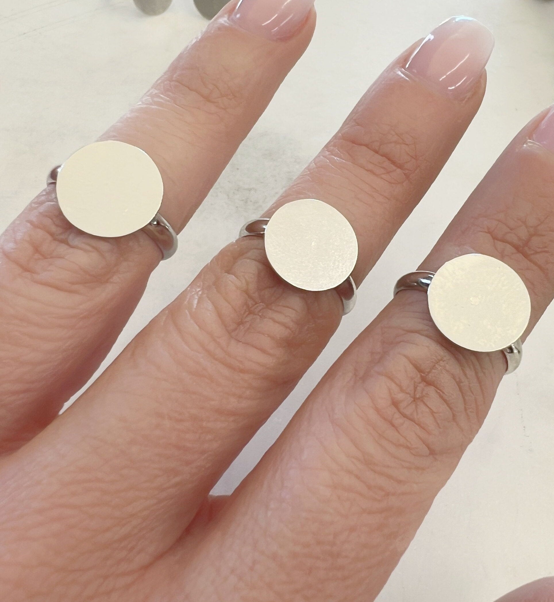 Base Metal Adjustable Glue on Ring Base Nickel Silver Cabochon (5pc)