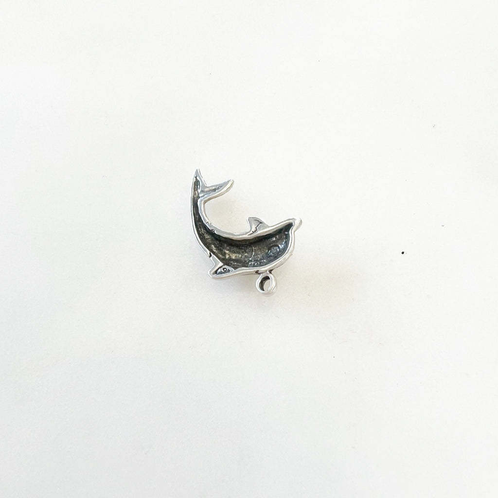 Sterling Silver Detailed Swimming Dolphin Jumping Charm Ocean Inspired