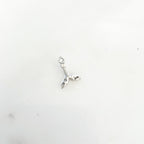 Sterling Silver Tiny Whale Tail Charm Ocean Inspired Beach Pendant