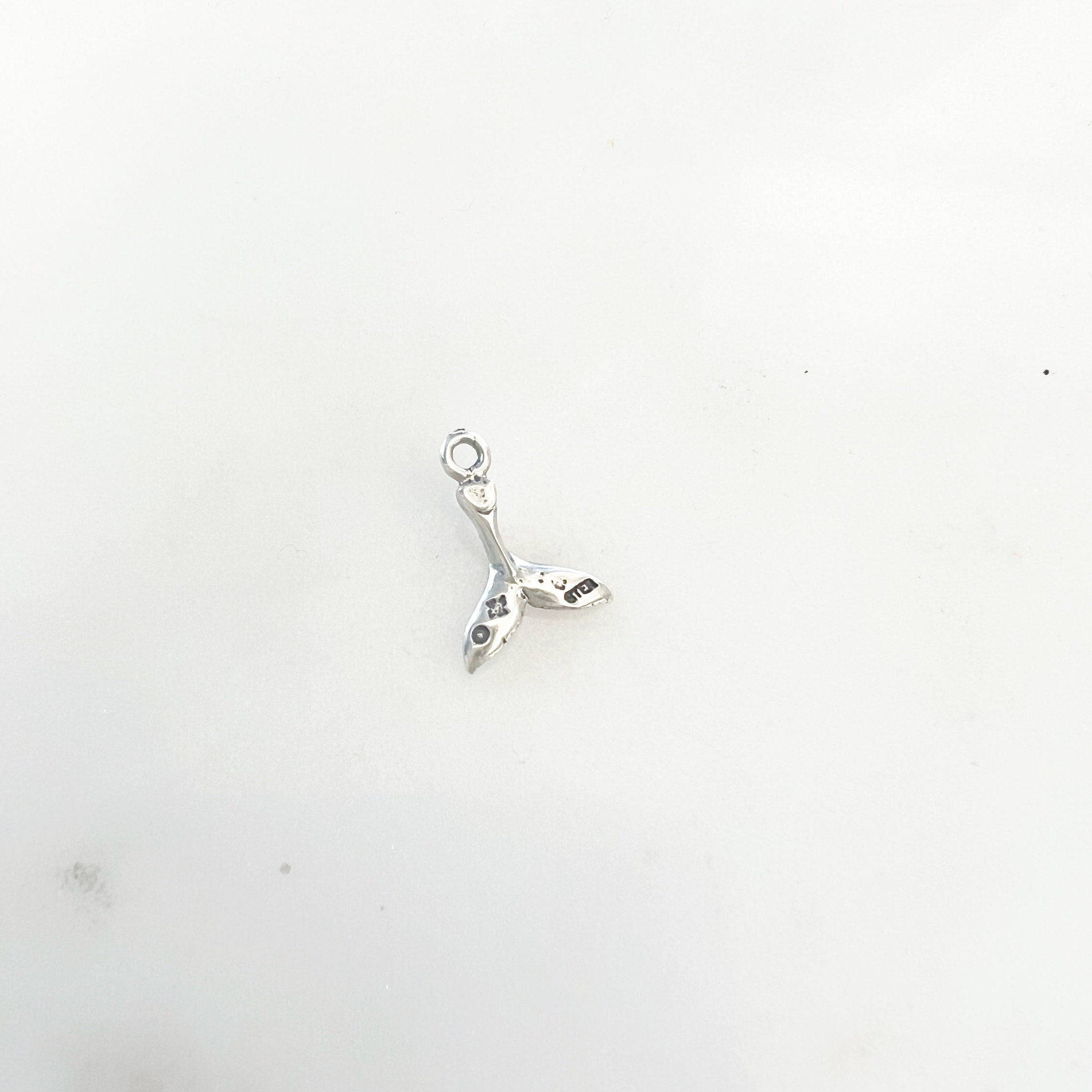 Sterling Silver Tiny Whale Tail Charm Ocean Inspired Beach Pendant