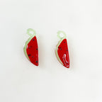 Red Glass Watermelon Charm Juicy Fruit Charm Glass (2pc)