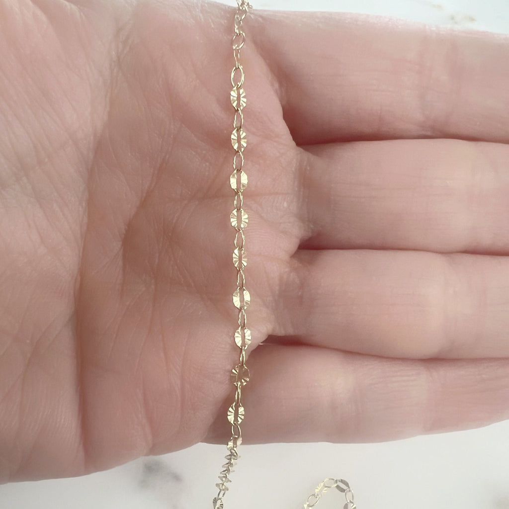 3.9mmx2.7mm 14K Gold Filled Shiny Shimmery Starburst Cable – Sold by the Foot