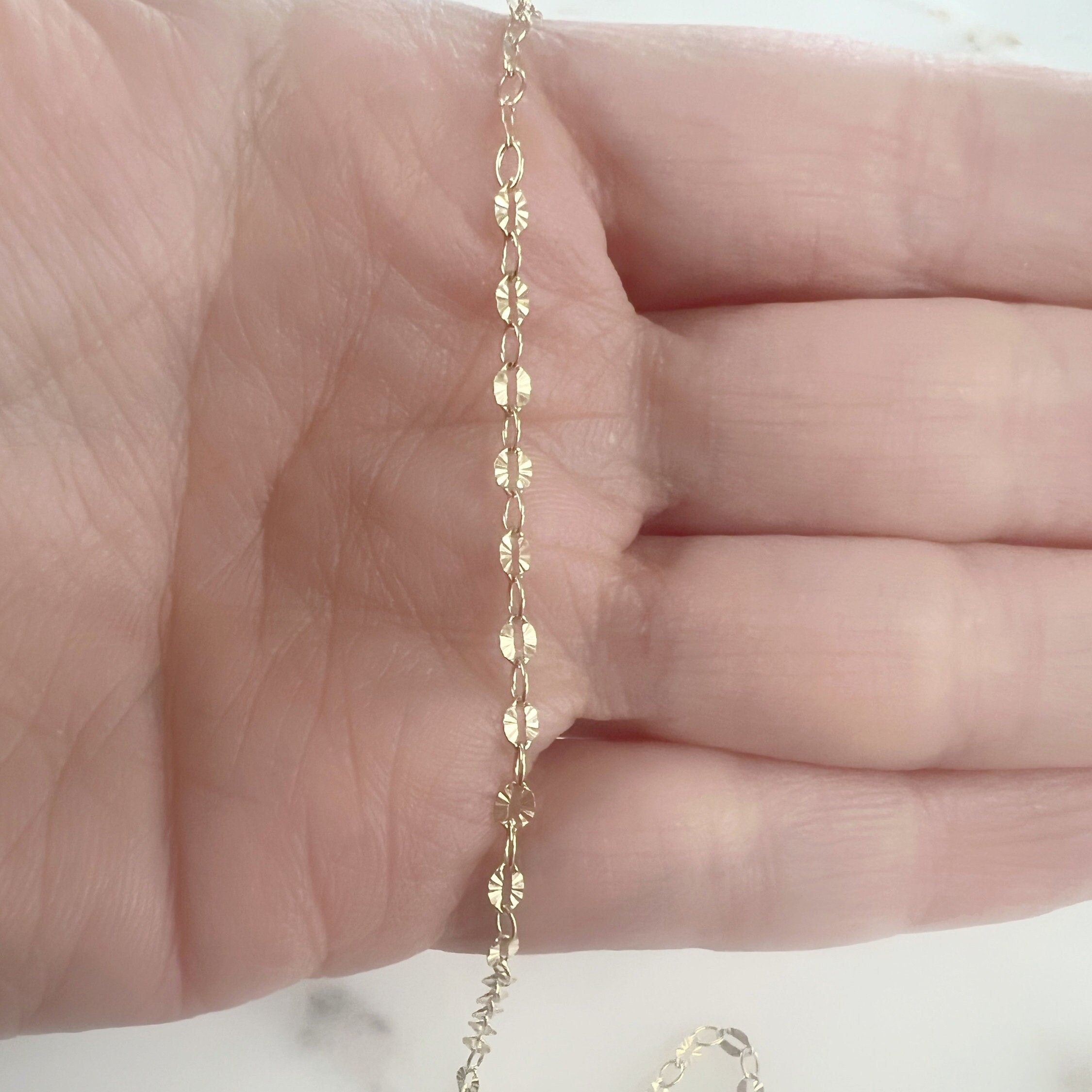 3.9mmx2.7mm 14K Gold Filled Shiny Shimmery Starburst Cable – Sold by the Foot