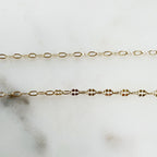 4mmx2.2mm 14K Gold Filled Fancy Dapped Cable Drawn Link – Sold by the Foot