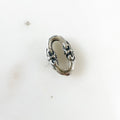13mmx5mm Sterling Silver Thick Oval Fleur De Lis Design Connector Open Circle