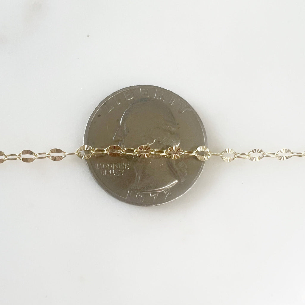 3.9mmx2.7mm 14K Gold Filled Shiny Shimmery Starburst Cable – Sold by the Foot