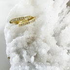 Gold Plated Dainty Shimmering Cubic Zirconia Pave Hoop Earrings (2pc)