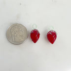 Red Glass Strawberries Strawberry Charm Juicy Fruit (2pc)