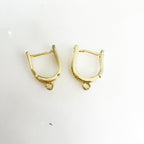 Gold Plated Dainty Shimmering Cubic Zirconia Pave Hoop Earrings (2pc)
