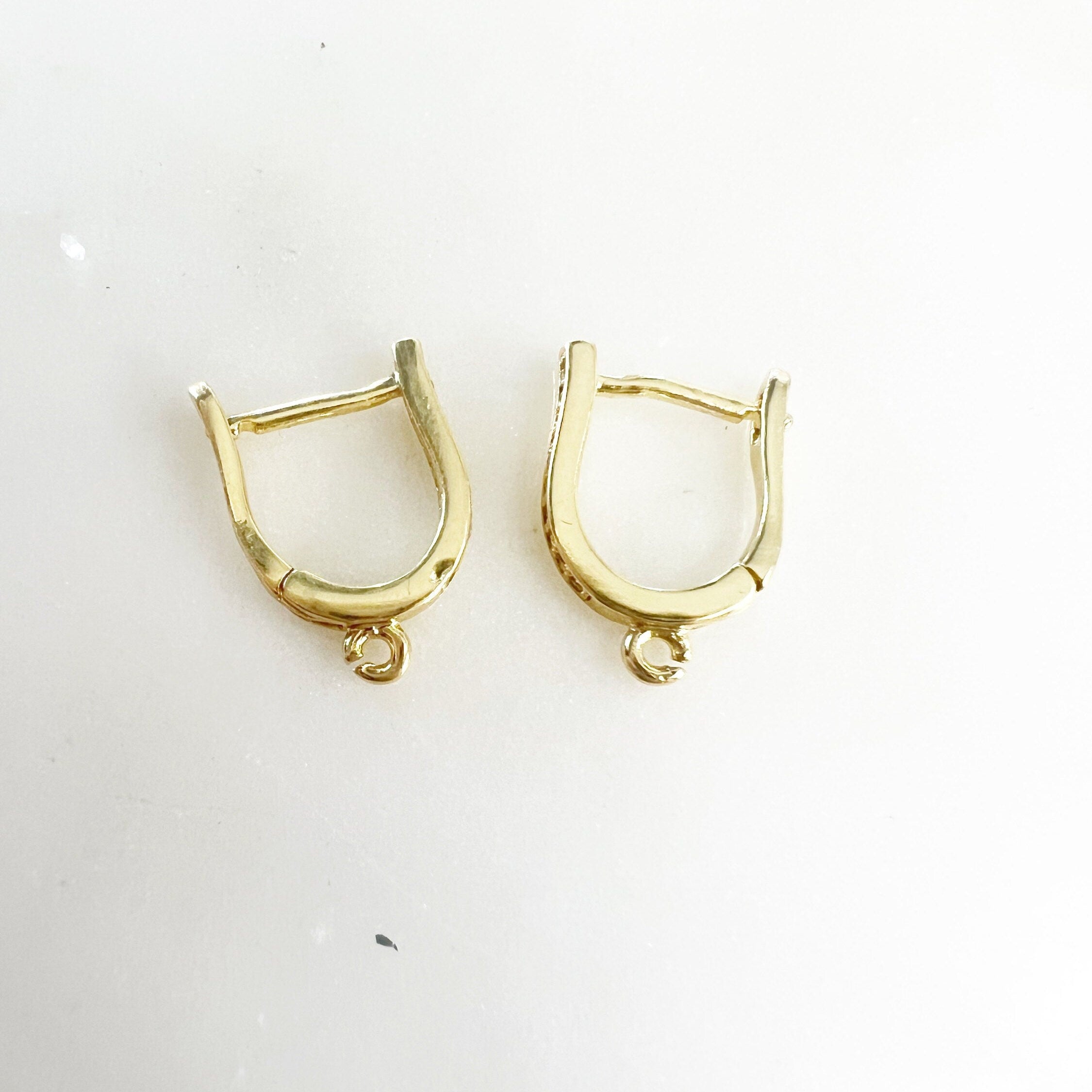 Gold Plated Dainty Shimmering Cubic Zirconia Pave Hoop Earrings (2pc)