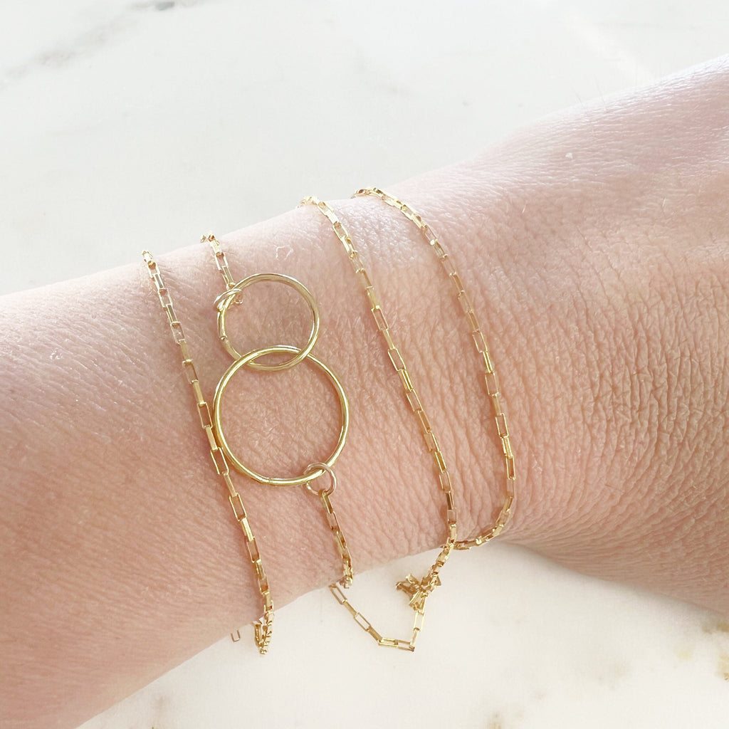 Sterling Silver or 14K Gold Filled Smooth Interlocking Rings Connector Links