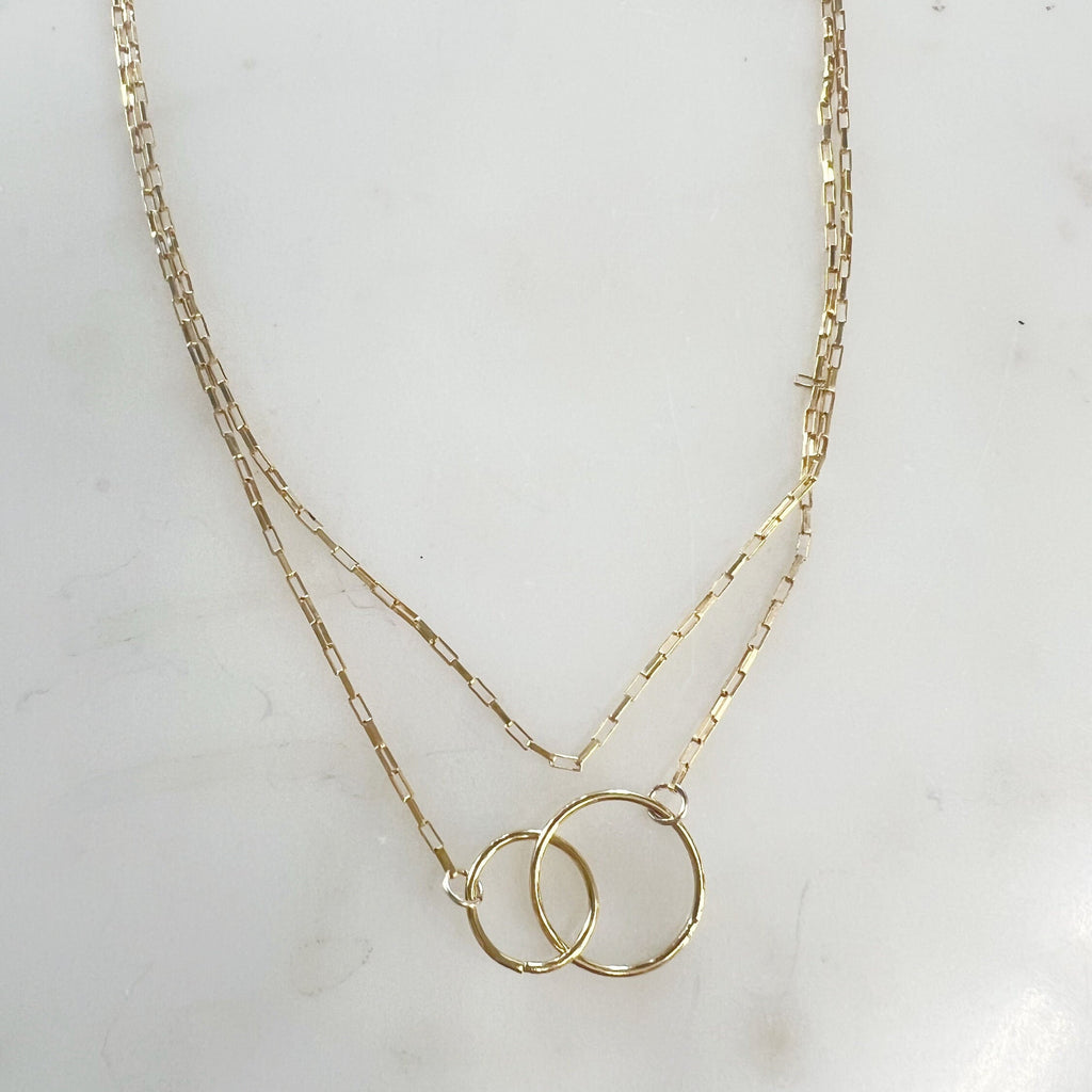 Sterling Silver or 14K Gold Filled Smooth Interlocking Rings Connector Links