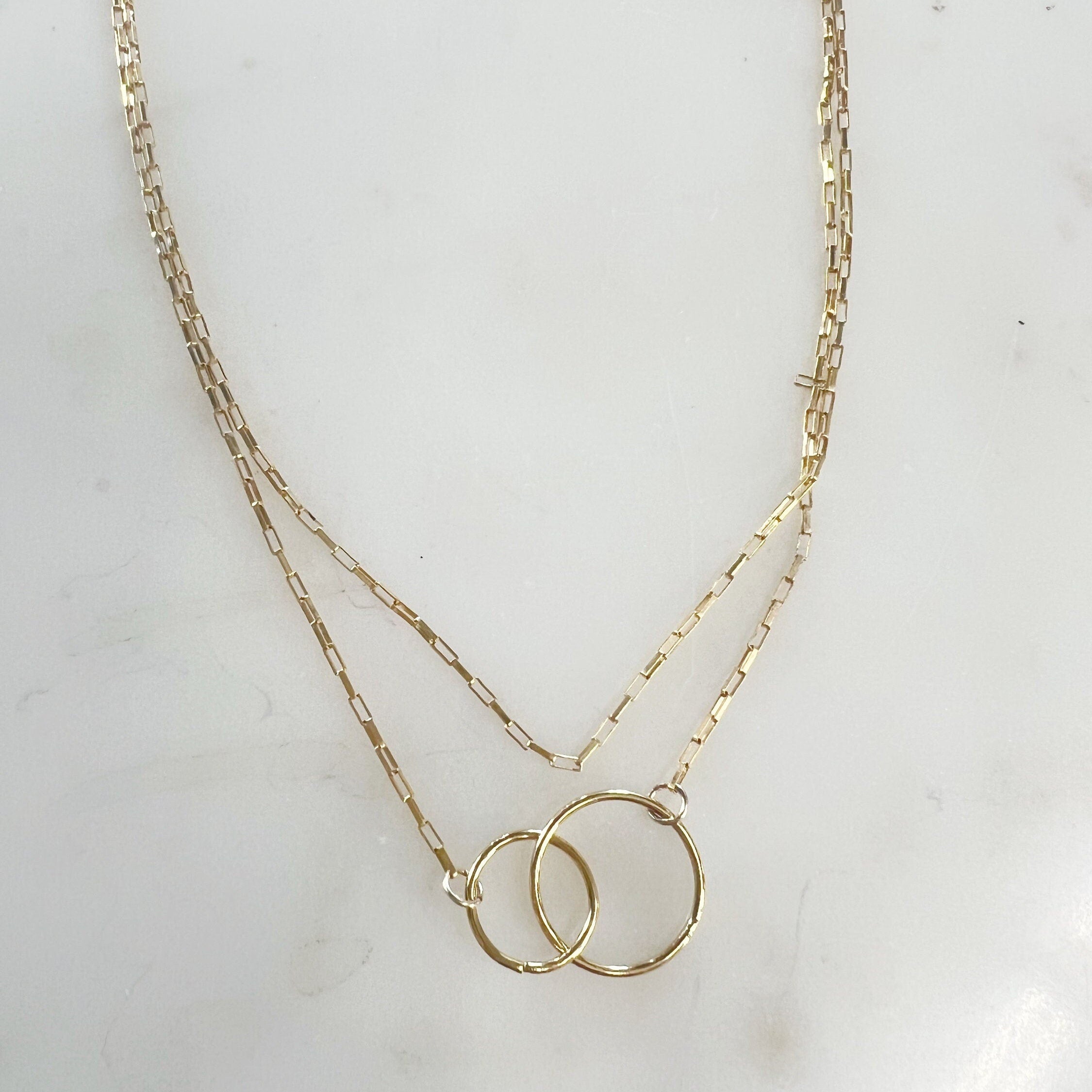 Sterling Silver or 14K Gold Filled Smooth Interlocking Rings Connector Links