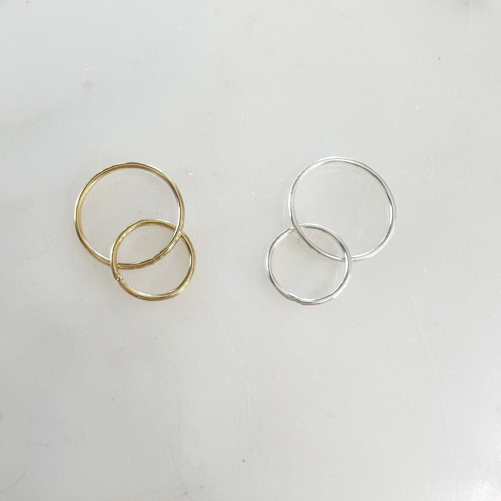 Sterling Silver or 14K Gold Filled Smooth Interlocking Rings Connector Links