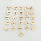 14K Gold Filled Initial Disc Connector 2 Hole Charm 6mm LetterTag Charm