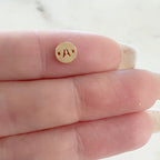 14K Gold Filled Initial Disc Connector 2 Hole Charm 6mm LetterTag Charm