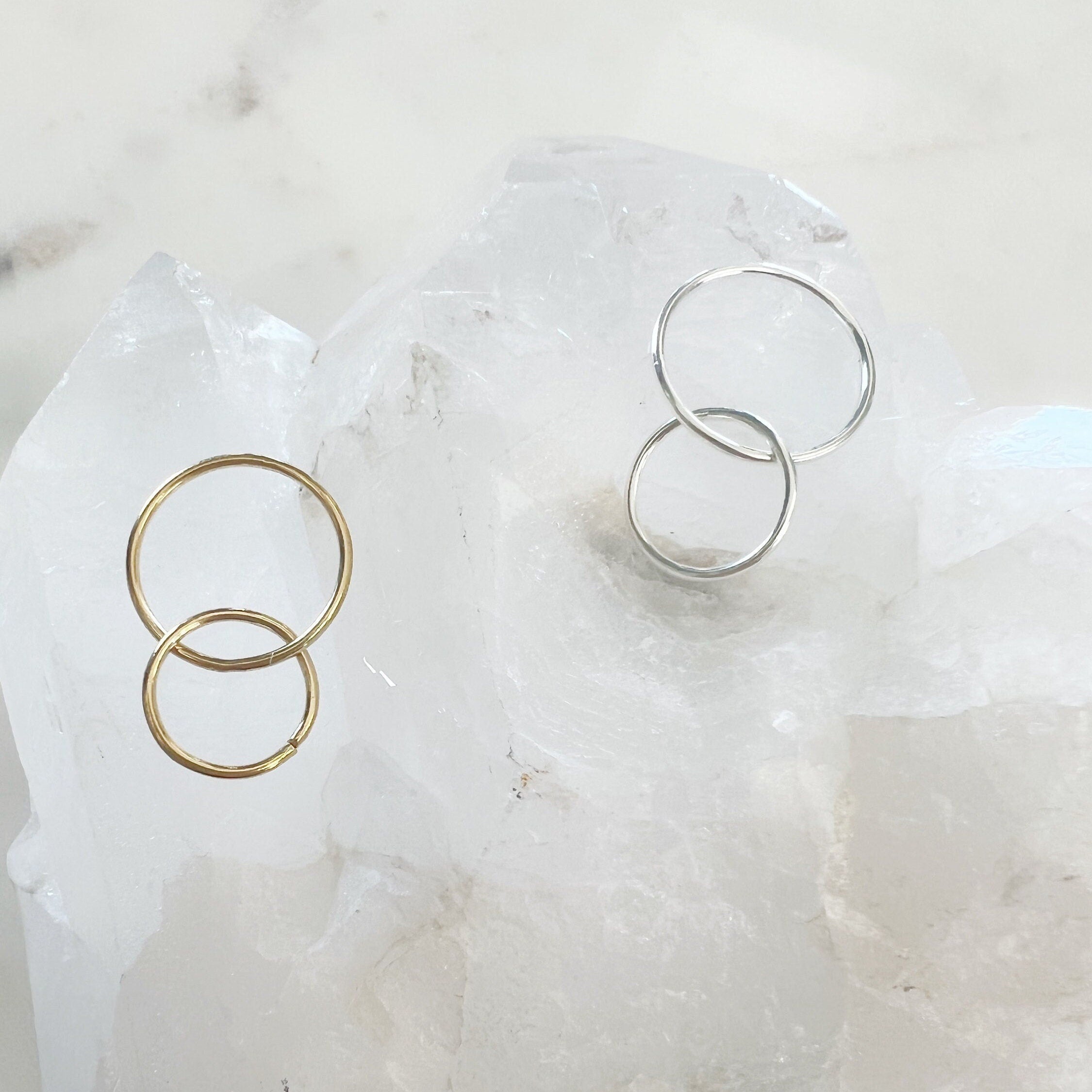 Sterling Silver or 14K Gold Filled Smooth Interlocking Rings Connector Links
