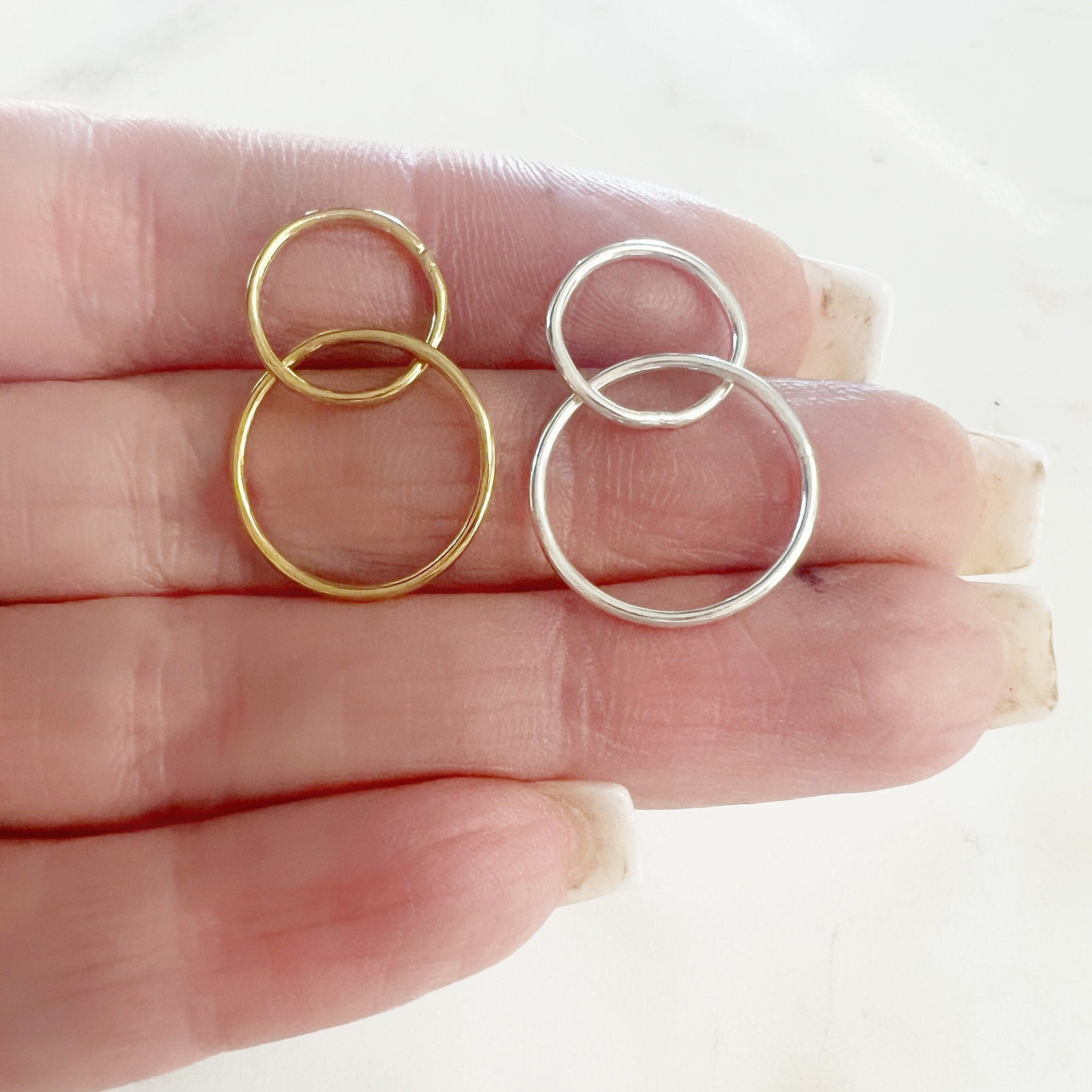 Sterling Silver or 14K Gold Filled Smooth Interlocking Rings Connector Links