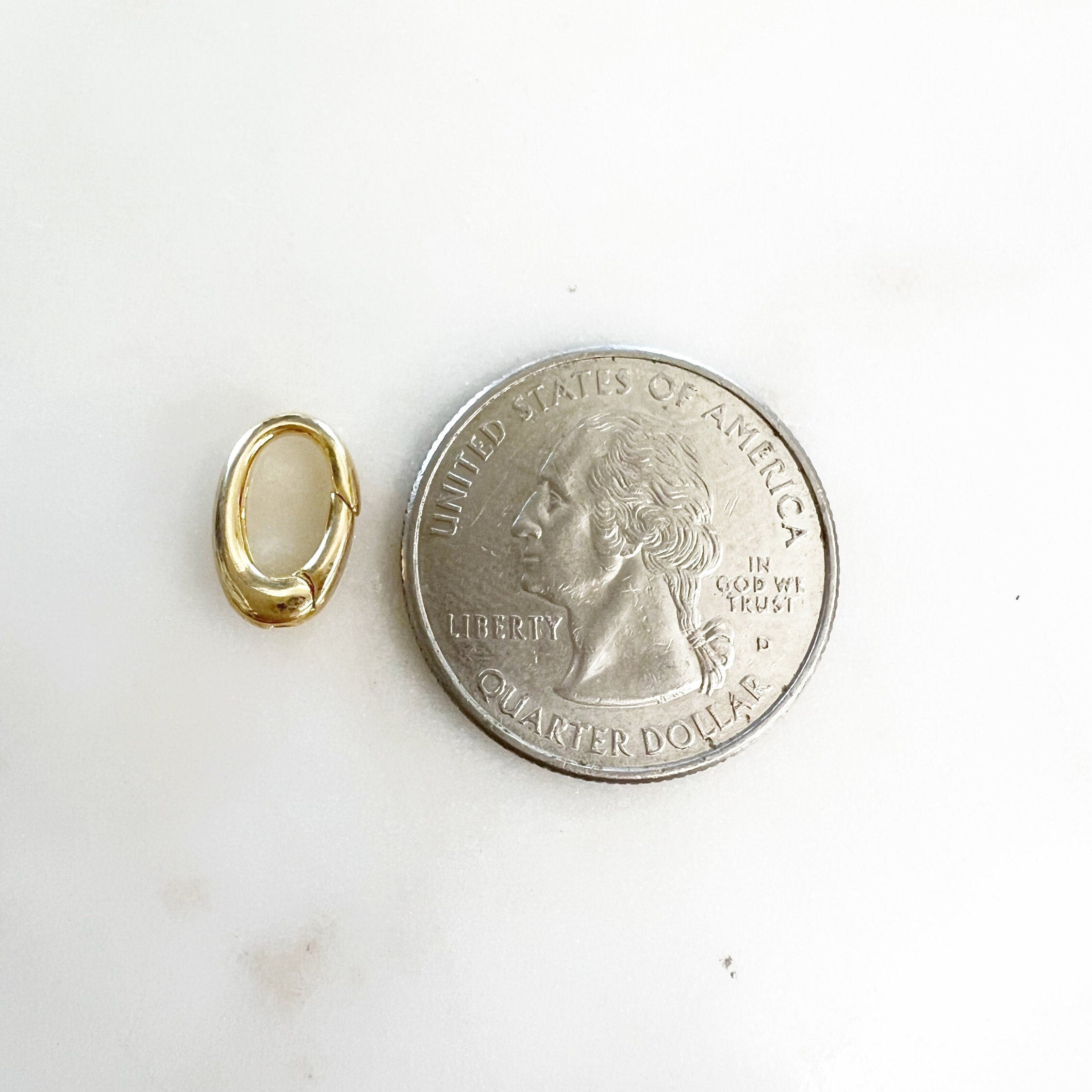 12mmx8mm Gold Plated Tiny Simple Oval Lever Gate Clasp Findings