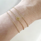 14K Gold Filled Initial Disc Connector 2 Hole Charm 6mm LetterTag Charm