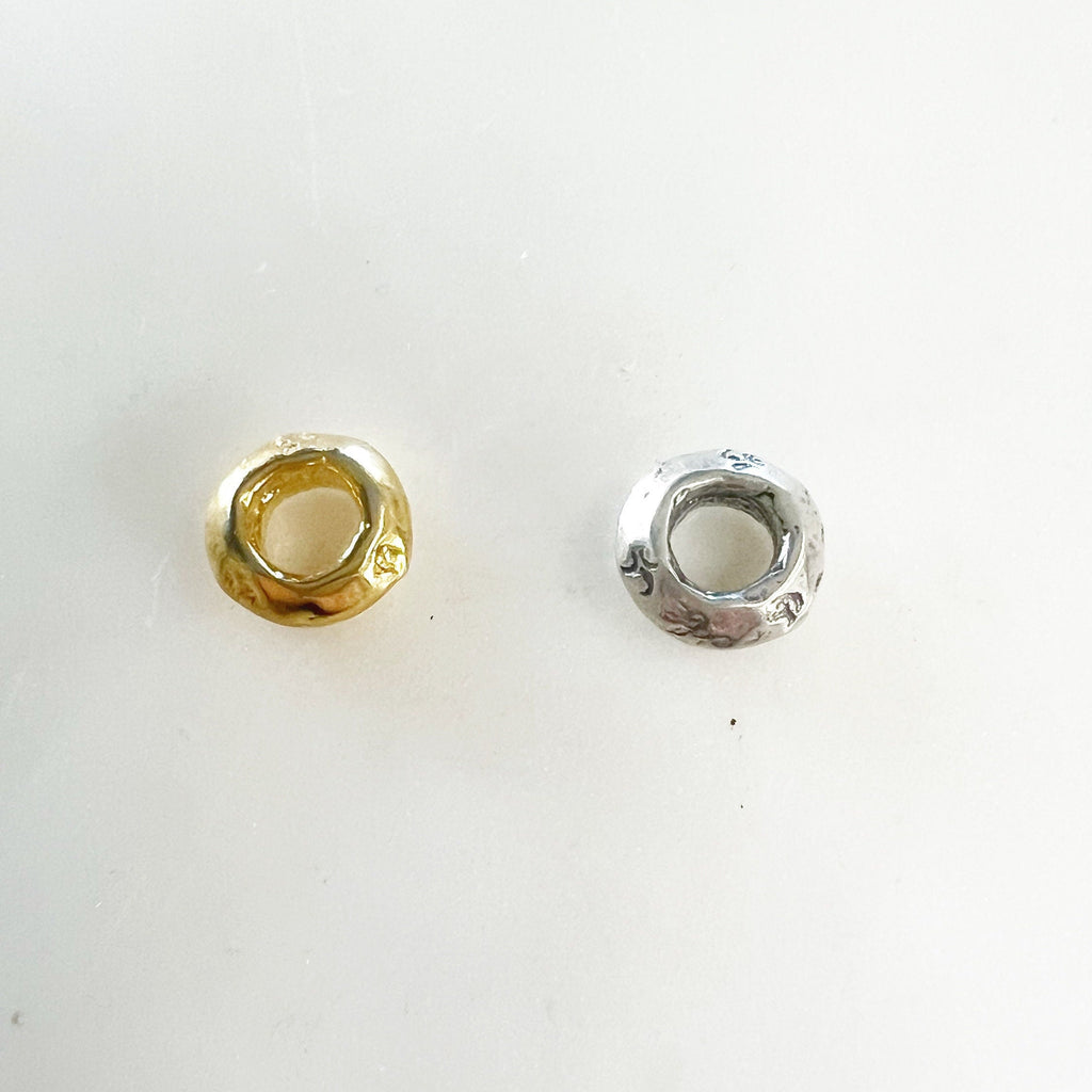 Sterling Silver or Vermeil Artisan Organic Shape with Small Detailing Thick