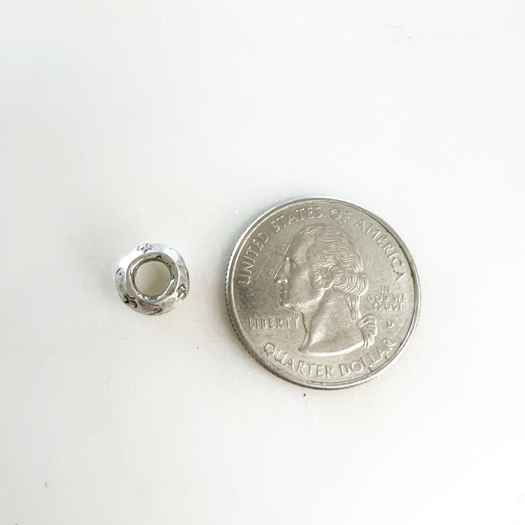 Sterling Silver or Vermeil Artisan Organic Shape with Small Detailing Thick