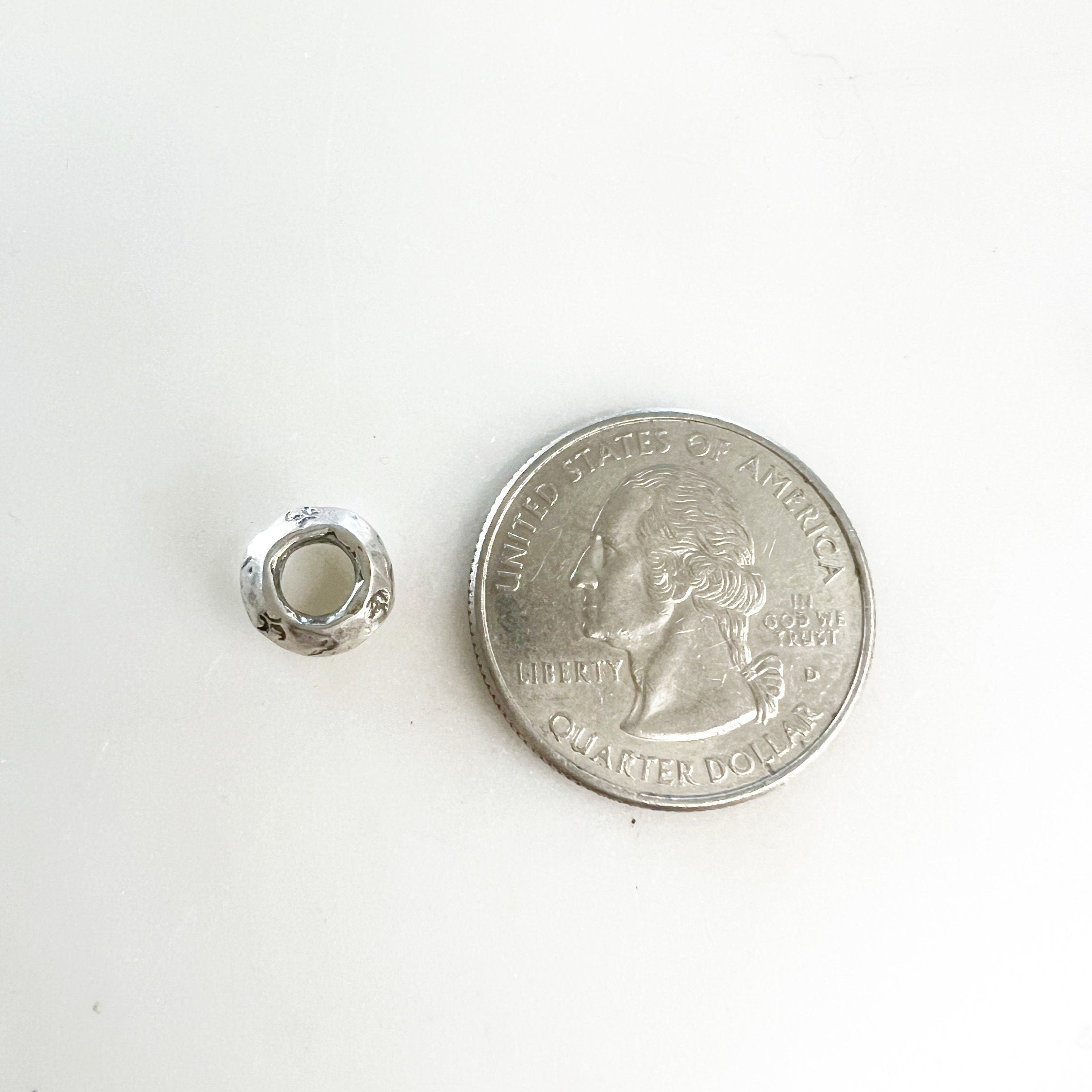 Sterling Silver or Vermeil Artisan Organic Shape with Small Detailing Thick
