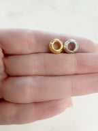 Sterling Silver or Vermeil Artisan Organic Shape with Small Detailing Thick