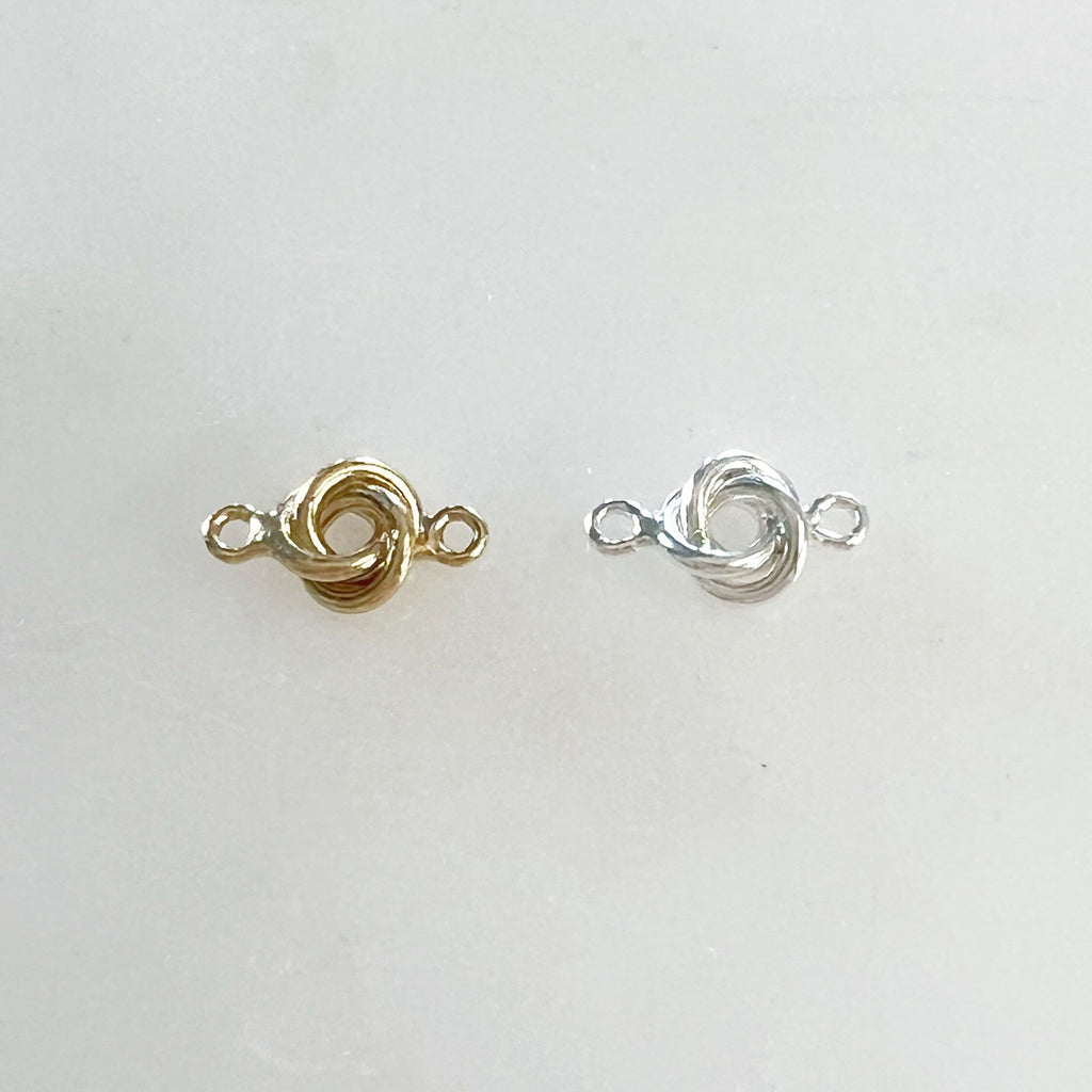 Sterling Silver or 14K Gold Filled Tiny Dainty Love Knot Connector Charm