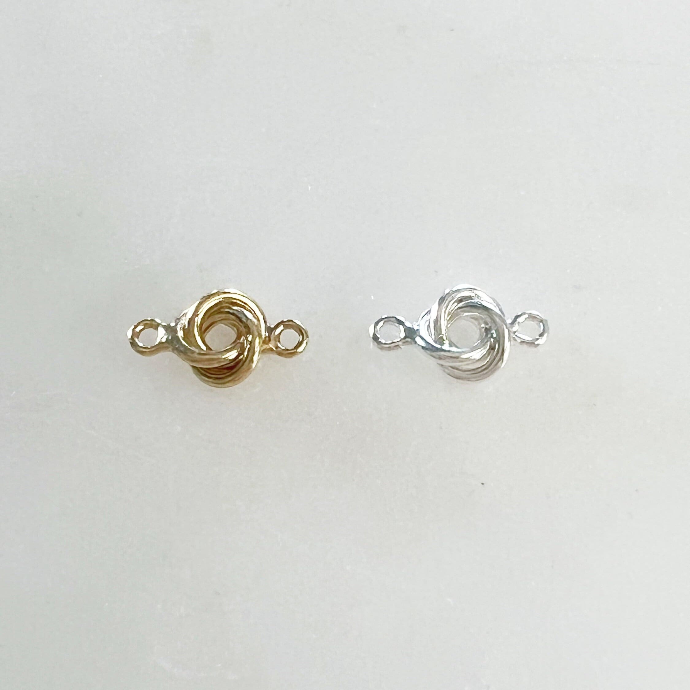 Sterling Silver or 14K Gold Filled Tiny Dainty Love Knot Connector Charm