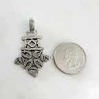 Pewter Detailed Cross Charm Antique Gold Antique Silver