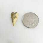 Gold Plated or Brass Long Heart Shape Evil Eye Pave CZ Protection Charm