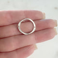 16mm Sterling Silver Medium Size Hammered Organic Open Circle Soldered