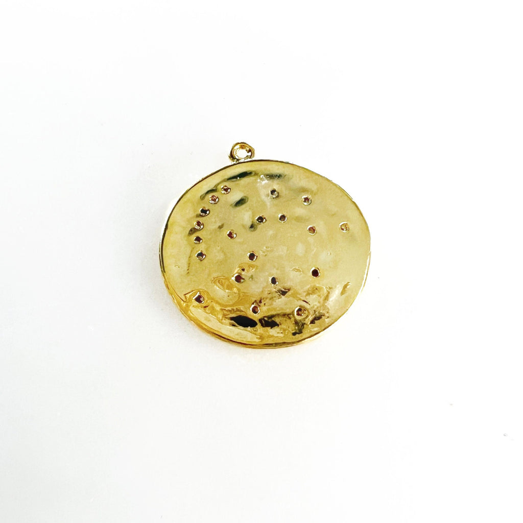 22mmx25mm Gold Plated Cubic Zirconia Large Organic Shape Crescent Moon
