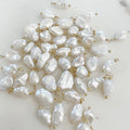 Gold Plated Wire Wrapped Freshwater Pearl Charm Baroque Pearl Charm
