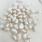Gold Plated Wire Wrapped Freshwater Pearl Charm Baroque Pearl Charm