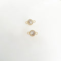 Gold Plated CZ Cubic Zirconia 6mm Connector Charm Necklace Link (5pc)
