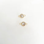 Gold Plated CZ Cubic Zirconia 6mm Connector Charm Necklace Link (5pc)