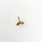 Gold Plated Small Mini Whale Tail Pave Cubic Zirconia Charm Ocean