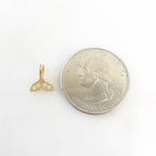 Gold Plated Small Mini Whale Tail Pave Cubic Zirconia Charm Ocean